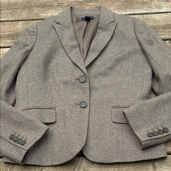 JCrew wool herringbone Blazer size 8 - Picture 1 of 5